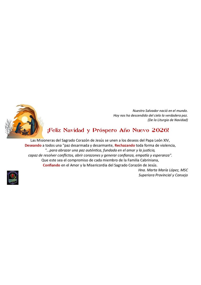 Auguri dalla Provincia Mater Gratiae (SPA)