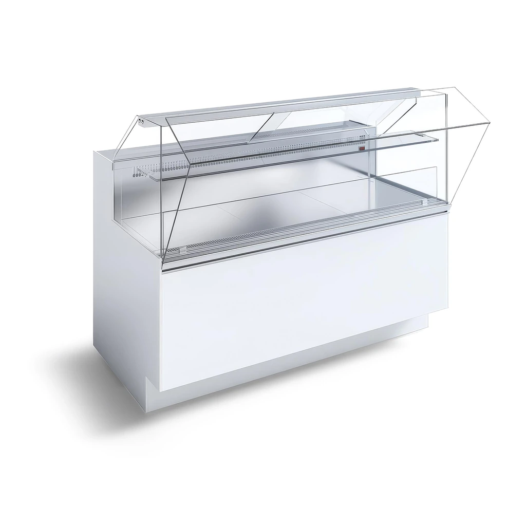 UV glued glass downward opening