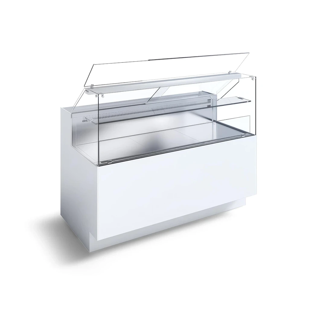 Upper glass structure screwed front glass on aluminum blocks