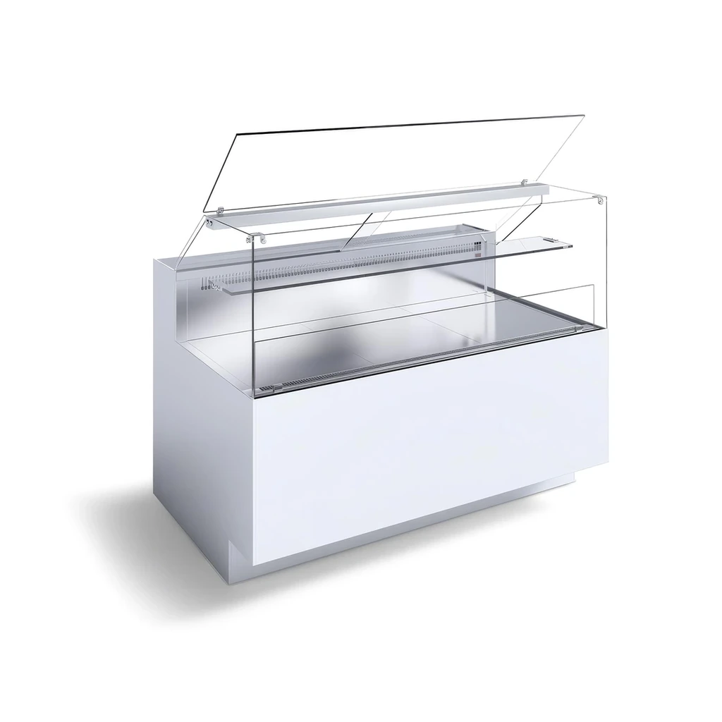 Upper glass structure screwed front glass on aluminum blocks