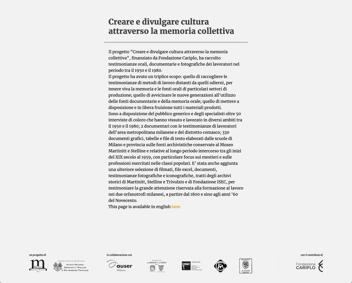 La memoria del lavoro