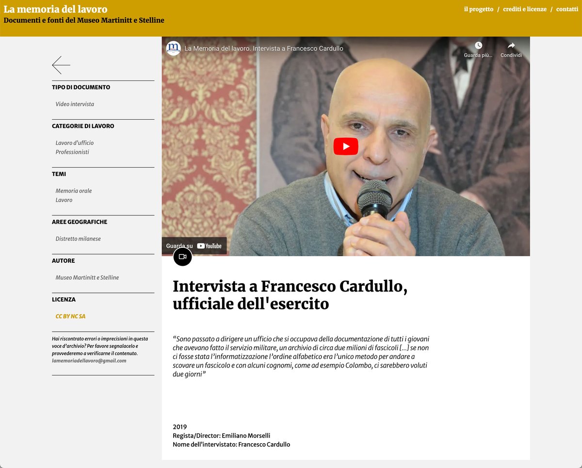 La memoria del lavoro